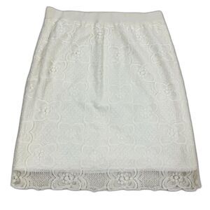 Sophie Max Off White Lace Floral Pencil Skirt Women’s Medium Knee Length Lined